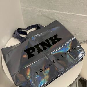 PINK Victoria's Secret Holographic Silver Tote